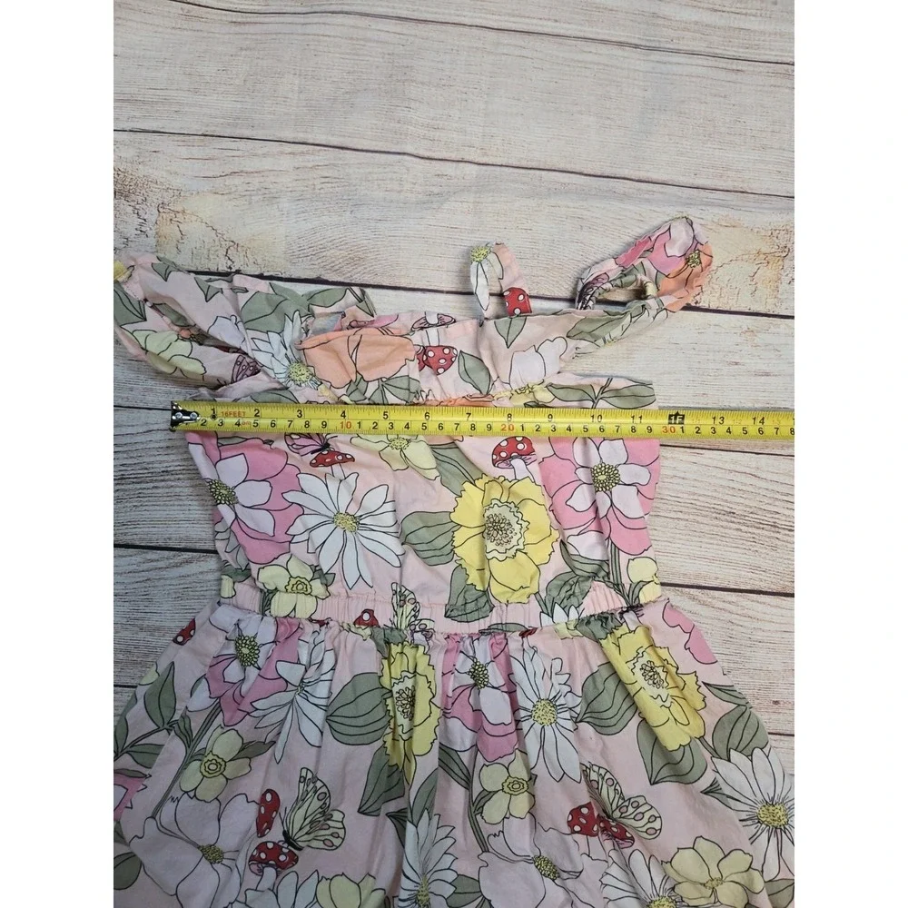 GYMBOREE Girl's Floral Print Dress Butterflies Mushrooms Daisy Size 7 Flutter